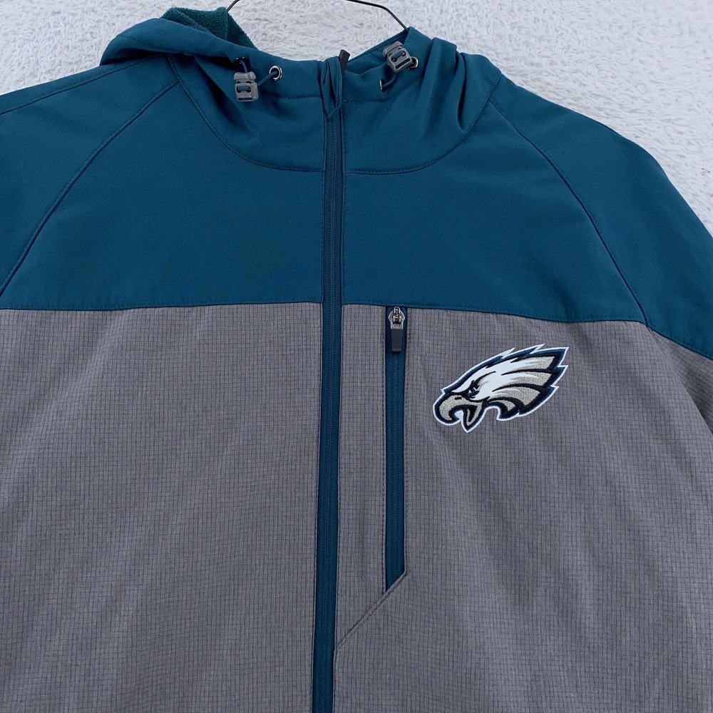 Philadelphia Eagles Jacket‎ Mens Large Fleece Lined Hooded NFL Football Full Zip